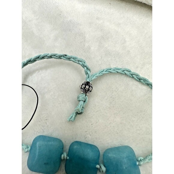 NEW Free People Bracelet Woven Square Turquoise Glass Trio Bracelet Dainty Wrist - Picture 5 of 5